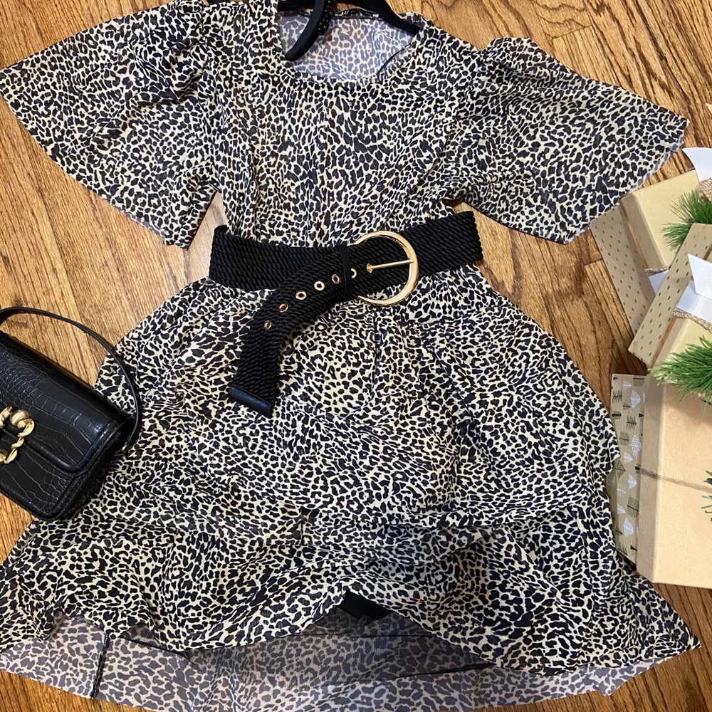 Zara Animal Print Tulle Dress